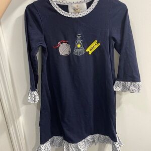 Toddler polar express embroidered dress